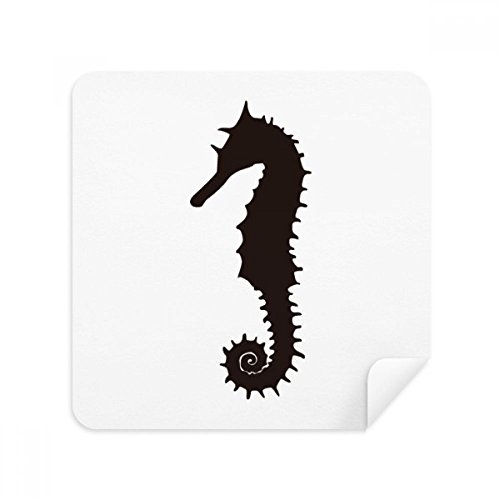 Essuie-écran micro-suédé de qualité motif hippocampe noir vie marine