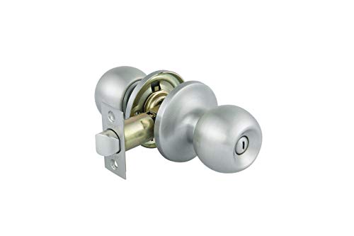 Taftek AMK102 No Key for Bathroom Door Knob Privacy Knob in Satin Nickel