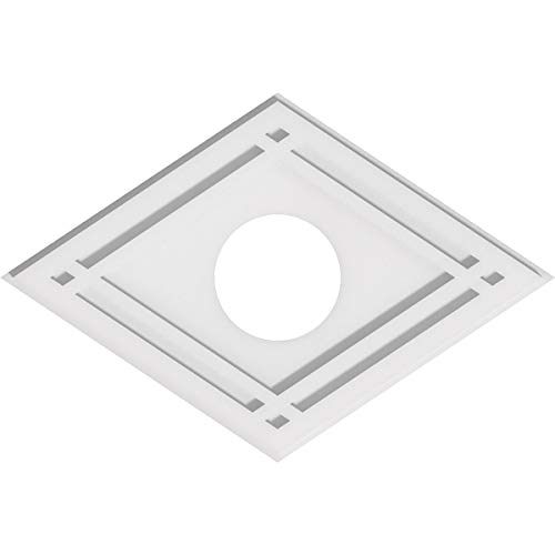 Image of Ekena Millwork CMP22X14DD-05000 Diamond Architectural Grade PVC Contemporary Urethane Ceiling Medallions 22 inchW x 14 5 /8 inchH x 5 inchID x 7 3 /4 inchC x 1 inchP