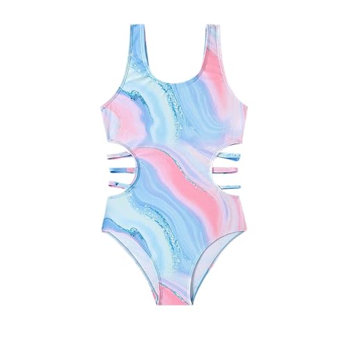Swim Suits for Teens Girls Kids One Piece Swimwear Cut Out Tie Dye Bathing Suit Summer Hollow Sides Swimsuits