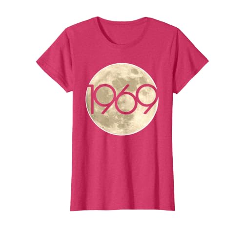 50th Anniversary Apollo 11 1969 Moon Landing T-Shirt, Women, Red Heather, Small