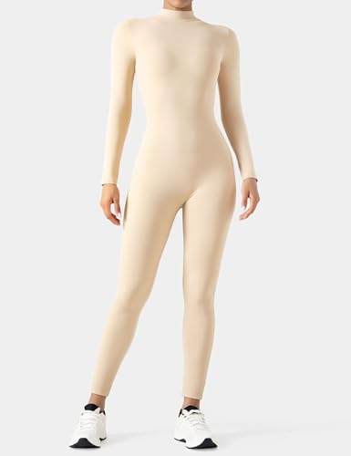 Women Bodysuit Rompers Long Sleeve Jumpsuits Leotards One Piece Tummy Control Yoga Workout Outfits – Functional Activewear Catsuit with Opaque Stretch for Aerialists, Acrobatics, and Fitness Training - Thumbnail 2