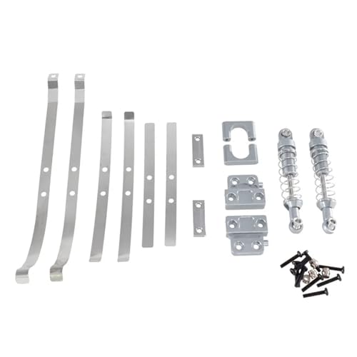 HLSONHENGM Metal Upgraded Rear Axle Fixed Parts Shock Absorber Spring Plates for MN Model 1/12 MN82 LC79 RC Car Parts(Silver)