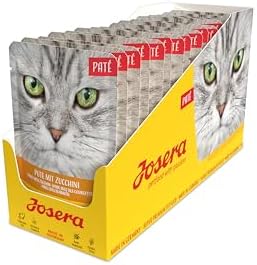 JOSERA Paté Turkey with Zucchini (16 x 85 g) | Adult | Premium Wet Food for Adult Cats | Pate with Turkey & Zucchini | Salmon Oil | Grain-Free | Cat Food Wet in Fresh Bag | Pack of 16