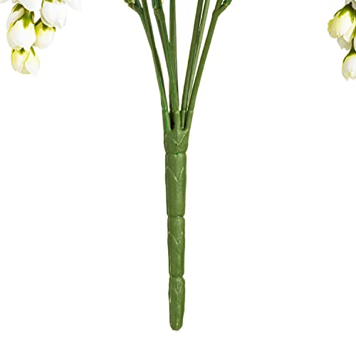 Vickerman Everyday Artificial White Wistera Bush 19\" Long - 19-inch White Wisteria Faux Floral Bush Polyester for Lifelike Appearance - Maintenance-Free Silk Flowers for Indoor Use