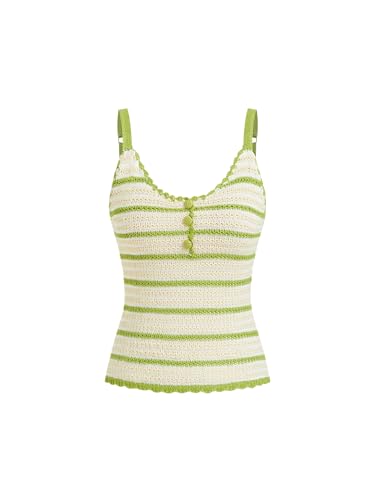 CIDER Cute Summer Crop Tops Women Going Out Y2K Strip Sleeveless Tank Top