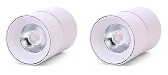 FOS LED Surface Light 10W COB, 1100 LUMENS - 360 Degree Adjustable - Wall/Ceiling Mountable (Neutral White 4000k | Pack of 2)