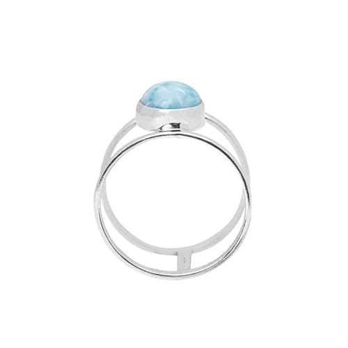 Larimar Ring, 925 Sterling Silver Larimar Ring, Statement Gemstone Ring For Girl Women Size Us 11 Bohemian Jewelry, Natural Gemstone Ring, Promise Handmade Ring #TOP3