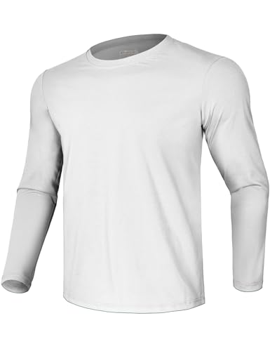 GEMYSE Men's Long Sleeve Shirts Sun Protection Athletic Breathable Moisture Wicking Rash Guard Shirt for Fishing Workout
