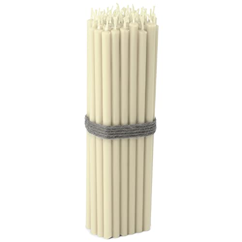 NKlaus 36117 altarljus, 50 st., vitt, sotfritt och droppfritt, tunn, längd 16 cm, förstklassigt paraffinvax