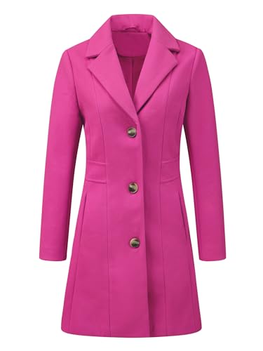 Image of Allegra K Womens Winter Elegant Pea Coat 2026 Single Breasted Long Overcoat | Notch Lapel Collar, Warm, Work Office Trench Coats,Outwear Outfit