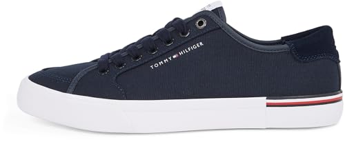Tommy Hilfiger Baskets Vulcanisées Homme Core Corporate Canvas Basses, Bleu (Desert Sky), 43