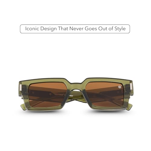 Image of MOONX Gemini UV Protected Rectangular Sunglasses for Men & Women | PC Frame | PC Lens | Stylish Unisex Eyewear for Driving, Travel & Casual Outings