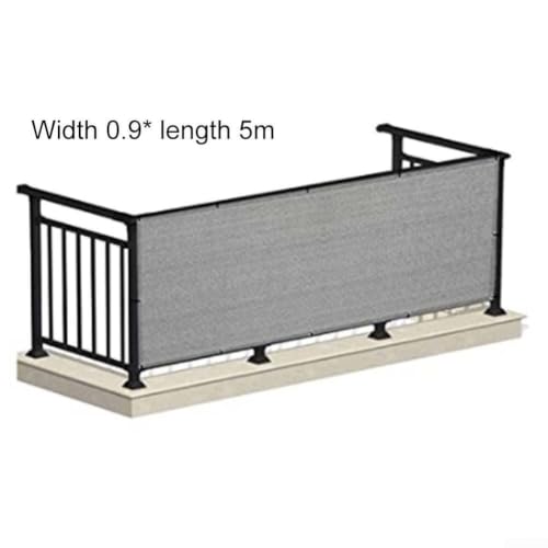 Malla para balcón gris de 0,9x5 m con valla retráctil 3