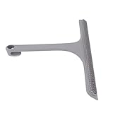 Glass Wiper with Nonslip Handle Silicone Window Cleaner Squeegee for Bathroom Window Kitchen Mirror (Gray)