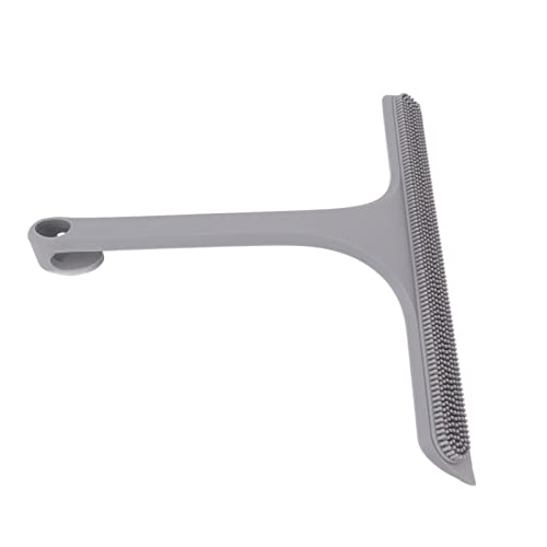 Glass Wiper with Nonslip Handle Silicone Window Cleaner Squeegee for Bathroom Window Kitchen Mirror (Gray)