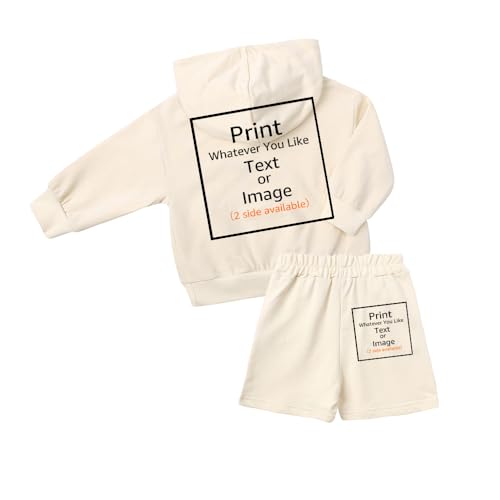 MYGBCPJS Boys Girls Custom Hooded Sweatsuit Sets Kids Customize Personalized Long Sleeve Hoodie Shorts Outfits Add Own Design2