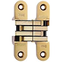 SOSS Invisible Hinge Model 216, 20 Minute Fire Rated, Zinc, Satin Brass Exterior Finish, Model Number 216US4, #14 x 1-1/2"