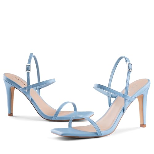 Image of Women's Strappy High Heeled Sandals Open Toe Ankle Strap heels Comfy Weddings Shoes