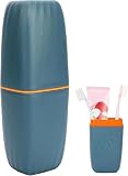 RODISHOMM 1 Stück Zahnbürstenetui, tragbares Reiseetui für Zahnbürste, 3-in-1 Zahnpasta & Zahnbürsten Aufbewahrung, ideal für Reisen, Camping, Geschäftsreisen und den täglichen Gebrauch (Blau)