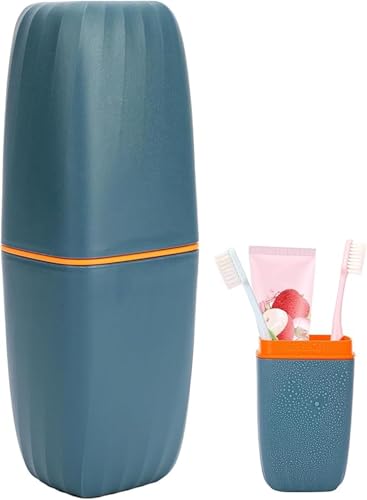 RODISHOMM 1 Stück Zahnbürstenetui, tragbares Reiseetui für Zahnbürste, 3-in-1 Zahnpasta & Zahnbürsten Aufbewahrung, ideal für Reisen, Camping, Geschäftsreisen und den täglichen Gebrauch (Blau)