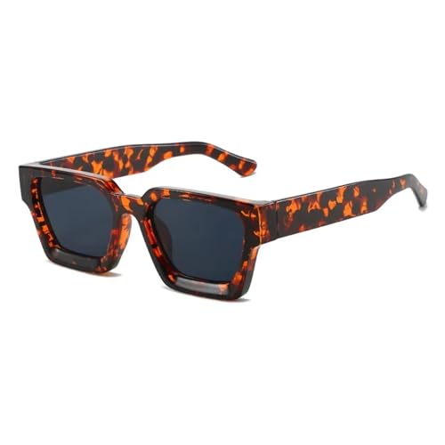 Lunettes de soleil vintage contre l'éblouissement UV400 gris léopard