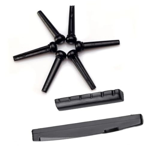 FUNOMOCYA Acoustic Guitar Set Black Bridge Saddle Nut Folk Guitar Replacement Parts Standard Size