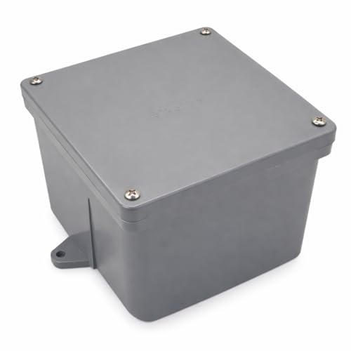 DJC Supply 8 x 8 x 6 Non-Metallic Underground Terminal Junction Box Gray Watertight Seal PJB Plastic/Fiberglass Blend 1 Pack