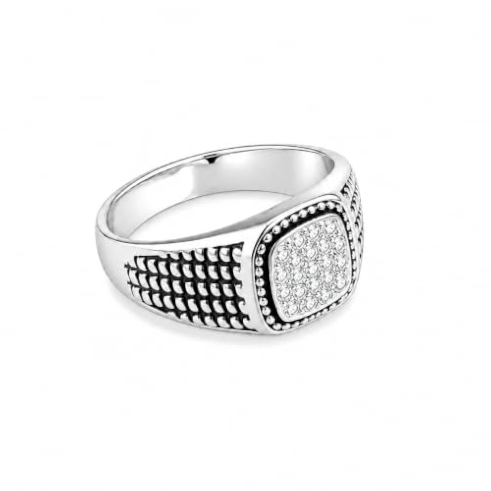 Men's Stainless Steel Square Top Statement Ring