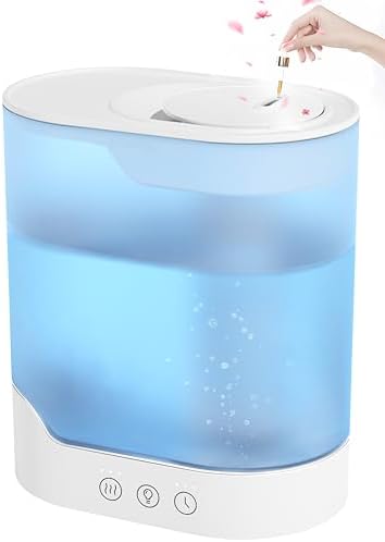 YOGIN Bedroom Humidifier - Large Room, Top Fill, 2.5L Ultrasonic Cool Mist Baby Nursery And Plants 24 Hours Operation Auto Shut Off 24db Quiet Night Light
