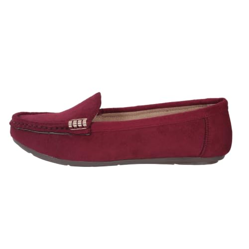 Image of CatBird Women's Suede Finish Loafers | Slip-On Flat Shoes with Minimal Metal Detail | Soft Cushioned Footbed and Flexible Grip Sole | Ideal for Office, Everyday Wear, Travel and Casual Outings