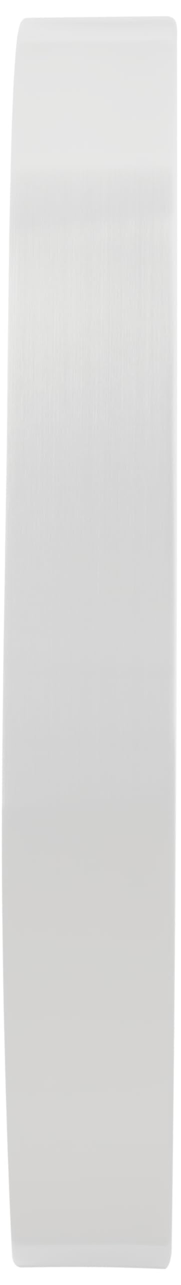 Eurotime 56863-00 radiowy zegar ścienny, 50 cm, biały, aluminium, prawdziwe szkło, przezroczysty cyferblat z 12 cyframi, automatyczna zmiana czasu i czasu, do salonu lub biura, przylegający do ściany,