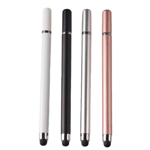 Leloco 2-in-1 Tablet Stift Set (4 Stück) – Dualspitzen-Stylus Pen mit Scheiben- & Rundkopf für alle Touchscreens Geeignet für Touchscreen -Geräte wie Mobiltelefone, Tablets usw