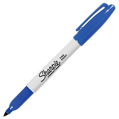 SHARPIE Fine Point Blue Permanent Marker - Permanent Markers (Blue Fine Point Multicoloured Fine Metal Paper Plastic)