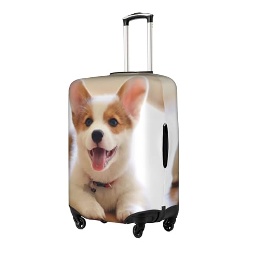 Housse de protection valise lavable et extensible à motif corgi mignon