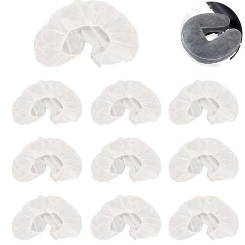 Elitzia engångs U-formade kuddöverdrag 100-pack, för ansiktssäng och massagebord, icke-vävda ansiktsvagga skydd, professionella salong hygienartiklar