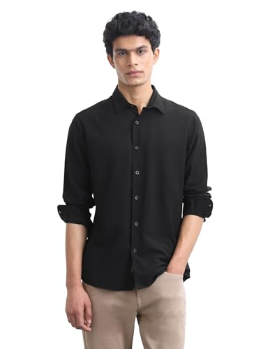 Image of Flying Machine Men's Slim Fit Shirt | Solid | Long Sleeves | Shirt for Man
