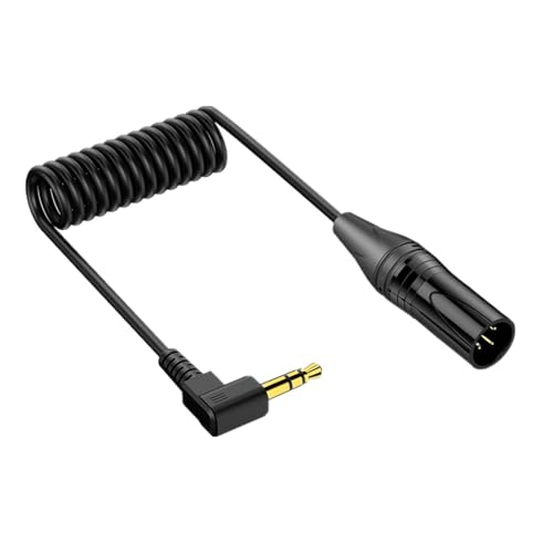 PEILINZE Cavo uditivo maschio da 3,5 mm, connettore a spirale a molla da 3,5 a 3 pin per microfoni e dispositivi musicali