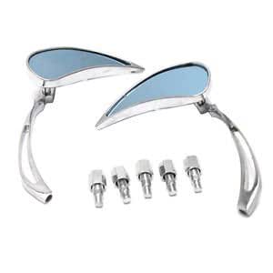 Universal Bar End Mirrors 7/8 Inch Red Aluminum Universal Motorcycle Handlebar End Mirrors - 1 Pair 7/8 Inch (22mm) Aluminum Alloy Rearview Mirrors In Red Universal Handlebar Mirrors - Foto 3