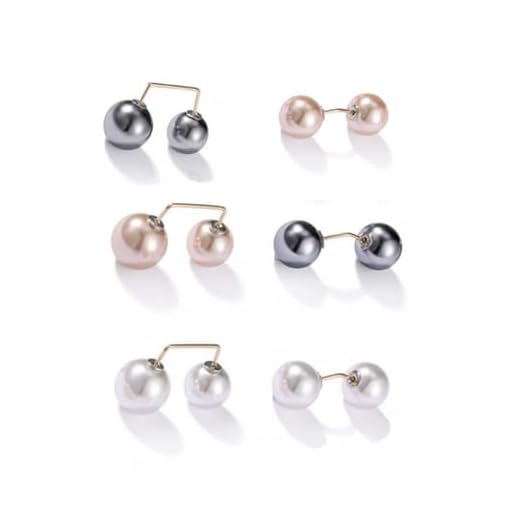 6 Pieces Artificial Pearl Brooch Pins Anti-Exposure Neckline Safety Pins Sweater Shawl Clips for Women Girls Wedding Party Decorations, 2 Styles, Small, Metal, Pearl