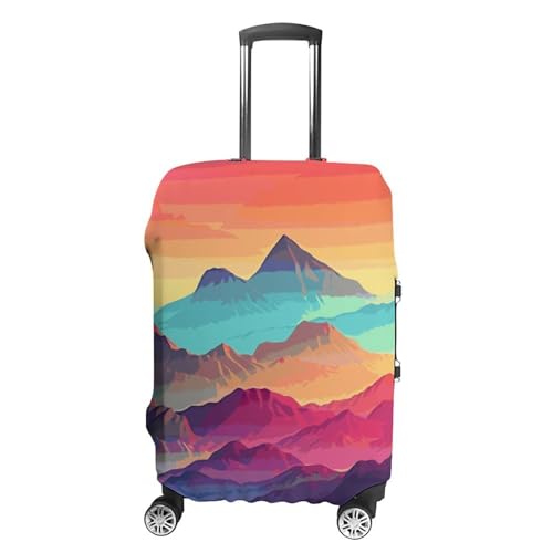 Color Mountain Gradient Printed Luggage Cover Protector, Fits 18-32 Inch Luggage