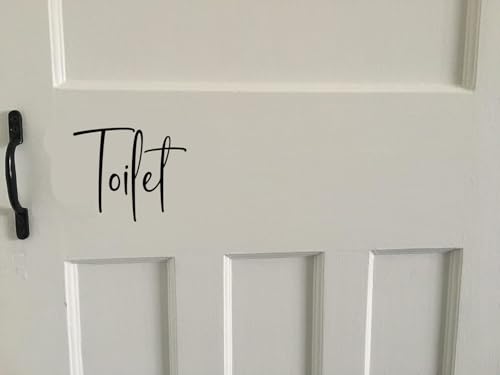 Home Door Sign Stickers - Bedroom Décor - Bathroom Door Sign - Toilet - Kitchen - Living Room - Labels & Signs (Toilet)