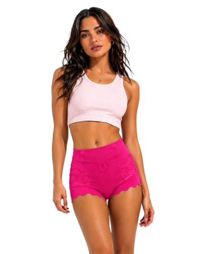 Image of PINQ POLKA Tummy Tucker High Waist Shaper Brief Panty Women, Underneath Belly Fat Control Shapewear All Weather, Breathable Lace