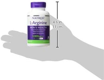 Natrol L-Arginine Tablets, Promotes Stamina and Performance, Supports Sexual and Vascular Health, Contains Nitric Oxide with B Vitamin Complex, Amino Acid, Extra Strength