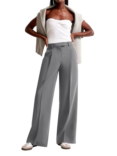 Image of NIMIN Women Wide Leg Pants High Waisted Business Casual Work Trousers Dressy Pants with Pockets