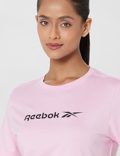 Image of Reebok Women's 100% Cotton Casual T-Shirt - Soft Breathable Slim Fit Half Sleeve Tee