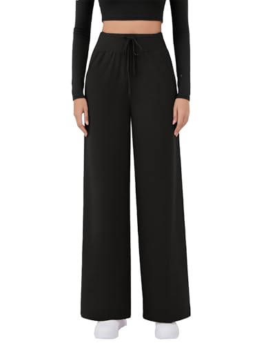 Arolina Women's Wide Leg Pants Casual High Waist Drawstring Palazzo Pants Flowy Drapey Lounge Sweatpants with Pockets