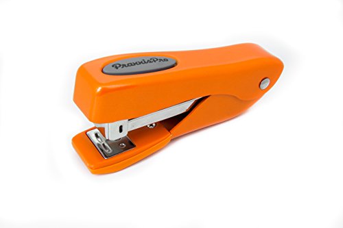 Small Office Stapler, PraxxisPro Fortis Compact Grip, Mini Desktop Stapler (Orange)