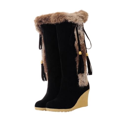 Bottes de neige fourrées femme à talon épais pour un maintien et confort absolu en hiver