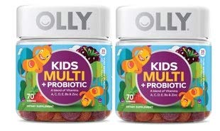 OLLY Kids Multi Vitamin Plus Probiotic Gummies Berry Flavor 70 Count (Pack of 2)